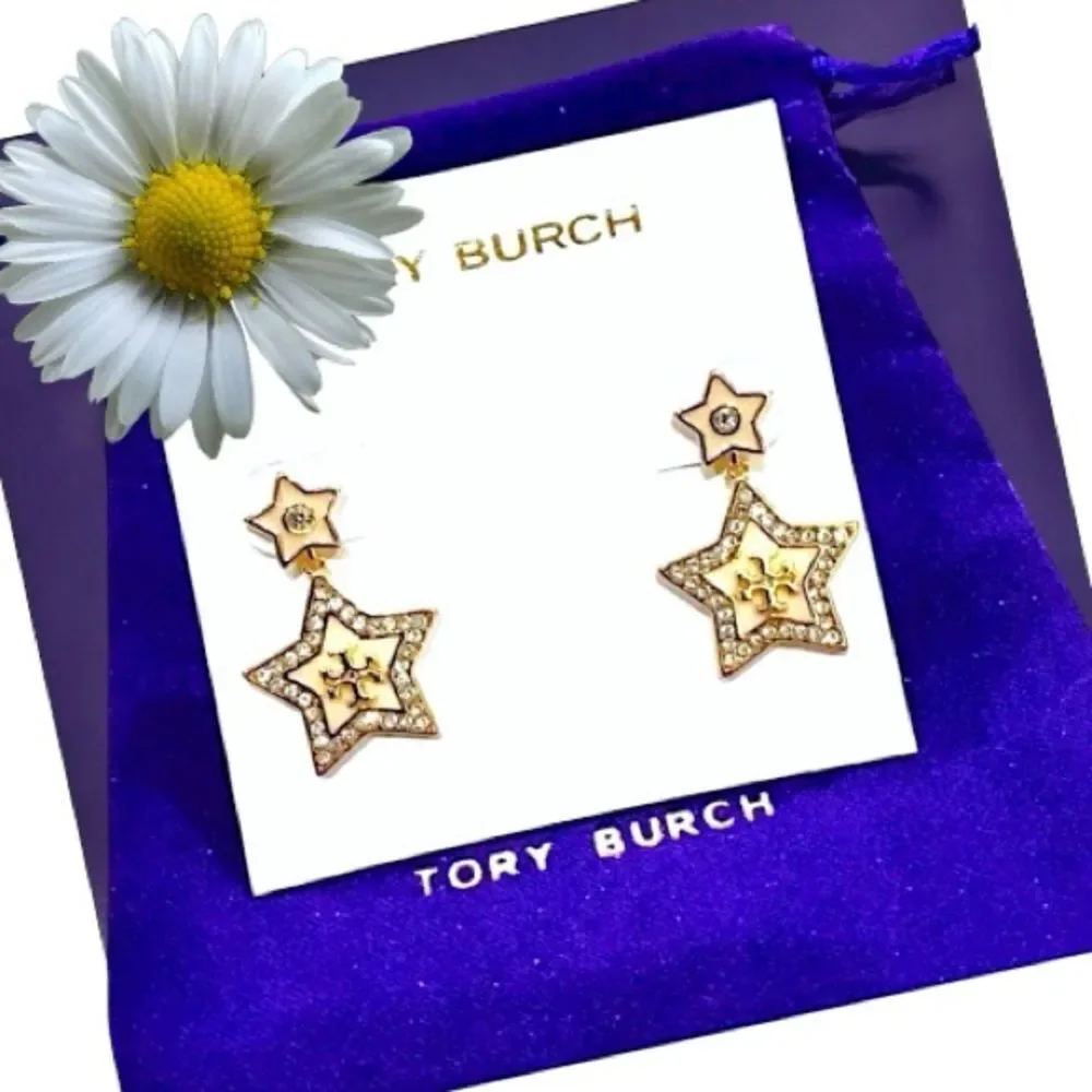 TORY BURCH STAR DANGLE GOLD EARRINGS